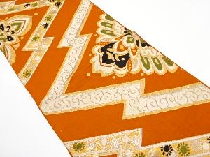 アンティーク　松皮菱に花模様織り出し袋帯（材料）